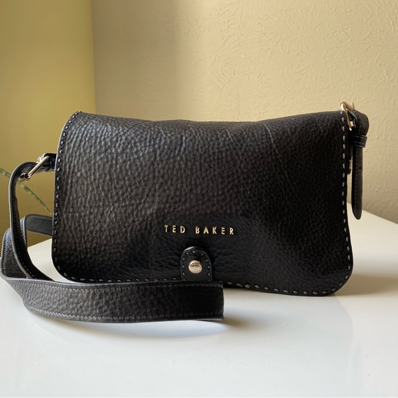 Ted Baker Bags Ted Baker Leather Crossbody Bag Black Whipstitch